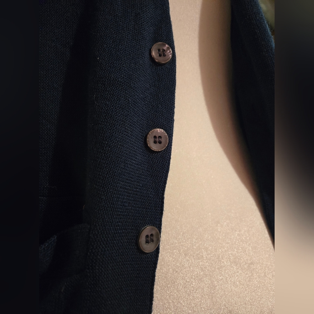 Men's Navy Button-Front Cardigan Sweater - Picture 6 of 14